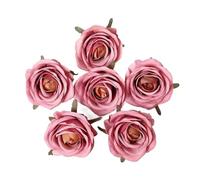 RUWLFE 4/8Pcs Rose Artificial Flowers Head Silk Fake Wedding Decoration Home Decor DIY Bride Crafts Wreath Garland Accessories pour Accueil(Color4,4Pcs)