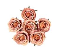 RUWLFE 4/8Pcs Rose Artificial Flowers Head Silk Fake Wedding Decoration Home Decor DIY Bride Crafts Wreath Garland Accessories pour Accueil(Color7,8Pcs)