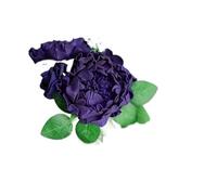RUWLFE Artificial Flowers 16PCS 4" Deep Purple Blooming Peonies Fake Roses with Stem for DIY Wedding Bouquets Centerpieces pour Accueil