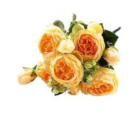 RUWLFE Beautiful Rose Peony Artificial Silk Flowers Small Bouquet Flores Home Party Spring Wedding Decoration Fake Flower pour Accueil(Color7)