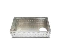 RUWLFE Boîte à feu Charbon de Bois, Support Pliable en Pierre Sauna, Accessoires poêle résistants la Chaleur, Panier Acier Inoxydable pour Barbecues Charbon(L)