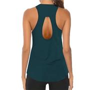 RUWLFE Femmes Dessus De Yoga Lâche Mince Gilet Sport Respirant sans Manches T-Shirt Gym Fitness Chemises Course Filles Sexy Débardeurs pour Femmes(Deep Blue,XXL)