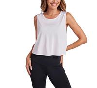 RUWLFE Hauts d'entraînement for Femmes Tenue de Sport for T-Shirt Gymnastique Dos Ouvert Haut Yoga Chemisiers Femme Chemise Fitness Maillot féminin pour Femmes(White,L)