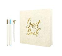 RUWLFE Livre d'or de mariage Signature Réception messages sincères Célébration du Souvenir Anniversaire Mémorial Album photo pour Mariage(Beige)