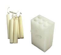 RUWLFE Moule Bougie Moule de Bougie en Silicone, Cylindre à Longue Tige de 6 Trous, Fournitures de Fabrication de Bougies parfumées, Moule de Cuisson, Artisanat de Cire Fait à la Main