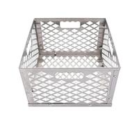 RUWLFE Panier de boîte feu Charbon Bois Fumeur décalé en Acier Inoxydable argenté, Panier pour Barbecues Charbon