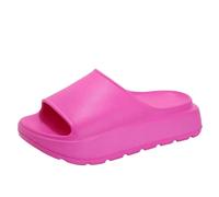 RUWLFE Pantoufles d'été à semelle épaisse for femmes, pantoufles d'intérieur for la maison, de salle bain légères et antidérapantes pour Piscine, Plage(Rose Red,36-37)