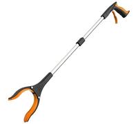RUWLFE Pince Ramasse Objet Pince de ramassage des ordures 2 pièces avec Pince rotative à 360 degrés Pince légère et Robuste for Les Personnes âgées Outil de ramassage des ordures de 32 Pouces(Orange)