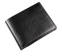 RUWLFE Portefeuille en Cuir de Style Court Horizontal Couleur Unie for Hommes avec Plusieurs Fentes for Cartes et fenêtre Transparente pour Travail Et Voyages(Black)