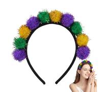 Ruwshuuk Bandeau à balle floue, bandeau de pom pour les femmes | Bandeau de fête arc-en-,Ornement de cheveux habiller les cheveux, la coiffe de mode cosplay pour les fournitures d'anniversaire de
