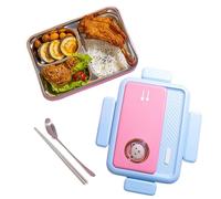 Ruwshuuk Boîte à déjeuner en acier inoxydable pour , conteneurs pour aliments, portable, métallique, avec compartiments et couvercle hermétique pour école, bureau, voyage, déjeuner et sandwich