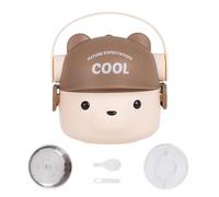 Ruwshuuk Boîte à déjeuner pour enfant - 800 ml - Double couche - Ours mignon - Bols pour manger sainement, randonnée, voyage, petit déjeuner, salade, garderie, bureau
