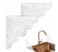 Ruwshuuk Bouclier anti-éclaboussures pour douche - Bouclier d'angle transparent autocollant, en acrylique, 25 x 22 cm, pour hôtel, salle de bain, dortoir, appartement, zone d'eau, salle de bain, évier