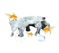 Ruwshuuk Cachettes pour Poissons d'Aquarium,Grotte Tunnel pour Aquarium - Décoration Paysage Refuge pour Poissons Combattants, Corydoras, Guppys Et Cichlidés Nains
