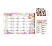 Ruwshuuk Calendrier mural 2025 - Calendrier mural 2025 - Calendrier mural annuel 2025 - Une page avec calendrier mensuel des vacances pour l'école