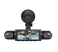 Ruwshuuk Caméra de pare-brise, 4 canaux, alimentée par batterie, enregistreur 1080p latéral avec carte 32 Go, marche arrière pour camion, taxi, angle mort