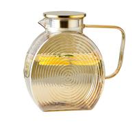 Ruwshuuk Carafe en verre | Pichet en verre de 2,5 L | Réservoir d'eau pour réfrigérateur avec couvercle en acier inoxydable pour boissons chaudes, jus, lait, café, comptoir de cuisine, lieu de travail