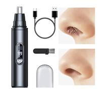 Ruwshuuk Coupe-Poil Nez - Tondeuse Électrique À Poils Nez Rechargeable | Affichage Numérique Appareil Lavable Format Poche Pour Toilette Routine Matinale Voyage Camping Dortoir