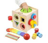 Ruwshuuk Cube d'Activités,8 en 1 Jouet d'apprentissage en Bois - Centre d'Éveil | pour Filles Garçons 1 2 3 4 5 6 Ans Maison Salle de Jeux Fête Anniversaire