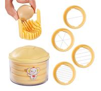 Ruwshuuk Découpe-Œufs pour Œufs Durs | Découpeur Oeuf 4 en 1 Multifonction,Hachoir Découpeur Éminceur Portatif Machine Robuste pour Aliments Salade Fromage Tomate Pomme de Terre Oignon Raisin Cuisine