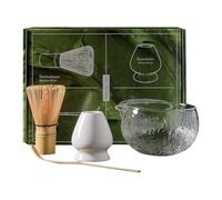 Ruwshuuk Ensemble de fouet , ensemble de thé , Whisk Cowce traditionnel Bowl, outils de cérémonie pour la relaxation Zen Home, cérémonie du thé au bureau