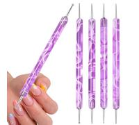 Ruwshuuk Ensemble de pinceaux pour, pinceaux pour à double extrémité,5 pièces stylo à points pinceau à ongles | Outil de dessin de points d'ongles, stylo brosse à ongles à Double