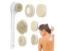 Ruwshuuk Épurateur de corps électrique, brosse de bain rechargeable, brosse de bain pour nettoyage corporel | Brosse de bain électrique, nettoyage du dos avec manche long, confortable, imperméable