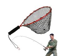 Ruwshuuk Filet de pêche pour la pêche, outil de pêche d'aquarium - Épuisette portable polyvalente avec poignée pour activités de plein air rivière lacs de montagne étang d'eau salée ruisseaux kayak