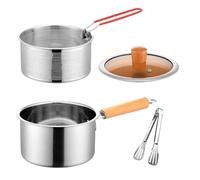 Ruwshuuk Friteuse en Pot - Friteuse d'Extérieur avec Panier Égouttoir Perforé,Ustensile de Cuisson pour Huile Égouttoir Fruits de Mer Frites Poulet Poisson