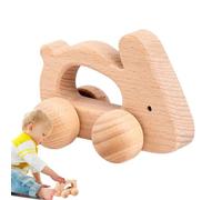 Ruwshuuk Jouets à pousser pour voiture, jouet en bois pour attraper les animaux, camion à benne basculante, jouet intéressant de motricité