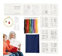 Ruwshuuk Kit Broderie Débutant - Set Interactif D'Initiation À La Broderie - Apprendre la Guide d'Apprentissage pour Projets Décoratifs Maison