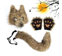Ruwshuuk Kit Costume Loup | Kit Déguisement Loup pour Halloween,Tenue Animale Femme pour Déguisement - Soirée Cosplay Mascarade Noël Halloween