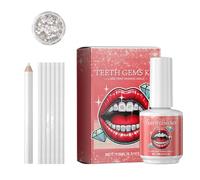 Ruwshuuk Kit de bijoux dentaires avec colle, kit de gemmes dentaires à coller, ensemble de décorations de dents amovibles tendance pour hommes, esthéticiens, femmes, adultes