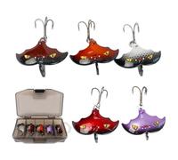 Ruwshuuk Leurres de Pêche Nageurs | 5 Leurres pour Poissons | Appât Design Chauve-Souris À Paillettes pour Casting Longue Distance Eau Douce Salée Poisson-Chat Marigane Doré Idéal Pêcheurs Débutants