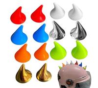 Ruwshuuk Lot de 14 cornes de casque de moto, cornes de veau drôles - Accessoires de casque décoratifs mignons pour Halloween, fêtes, costumes, photographie, rencontres, cosplay