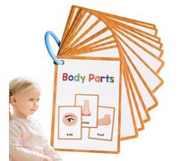 Ruwshuuk Lot de 15 cartes flash pour parties du corps, cartes flash pour parties du corps anglaises - Mots de vocabulaire pour