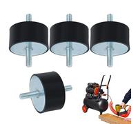 Ruwshuuk Lot de 4 roulements en caoutchouc pour isolation des vibrations - Isolation des vibrations en caoutchouc - Double broche - Amortisseur haute résistance pour pompes et générateurs