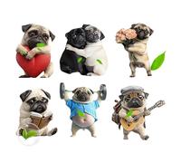 Ruwshuuk Lot de 6 clips de buses d'aération de voiture - Aromathérapie avec arômes parfumés pour véhicules - En forme de chien - Acrylique 2D - Pour berline, camion, voyage, trajet