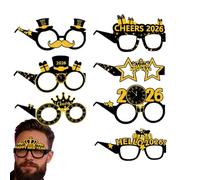 Ruwshuuk Lunettes Du Réveillon Du Nouvel An,8 Pièces Lunettes de Photomaton | Accessoires Décoratifs,Pour Adolescents Et Adultes, Fêtes Nocturnes, Dîners De Bureau, Chant De Noël Et