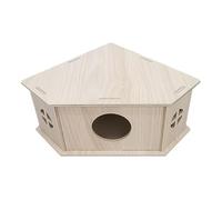 Ruwshuuk Maison de hérisson, cabane d'habitat pour hamster | Maison et | habitat de pour hamster - Cabane en cuir de bois robuste et naturelle pour aire de jeux pour hamsters, cochons et lapins