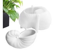 Ruwshuuk Moule pour pot de fleurs, moule en plâtre de coquillage de mer, moule de stockage de conque en silicone époxy, moule de plâtre, moule de pot de fleurs, moule de bougie