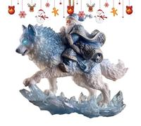 Ruwshuuk Pendentif avec Sapin De Fêtes Et Père Noël en Traîneau | Décor Festif 2D Plat | Ornement Père Noël en Traîneau en Acrylique,pour Cheminée Rebord de Fenêtre Salon Chambre Balcon