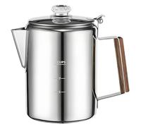 Ruwshuuk Percolateur cafetière en acier inoxydable pour le camping - Machine portable avec design vintage compact pour le camping, la famille et les groupes d'amis