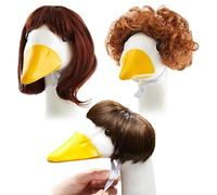 Ruwshuuk Perruques pour les oies de porche, Porche Gercs Wigs Hair - Porche Statue Statue Bang Hair - Ensemble de 3 costumes de décoration de figurine de pelouse, accessoires de décoration de terrasse