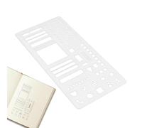 Ruwshuuk Pochoir Calendrier,Pochoirs Journal - Règle Pointillée Accessoires pour Listes Habitudes Bannières Planification Stamping Scrapbook