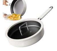 Ruwshuuk Poêle Antiadhésive, Poêle à Frire et Anti-adhésif, Batterie de Cuisine en Céramique Titanium avec Poignée Anti Brûlure, Compatible Induction pour Plaques Électriques et Four