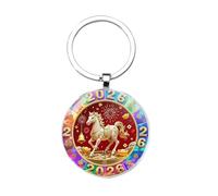 Ruwshuuk Porte-Clés En Forme De Cheval Pour Les Femmes | Ornements de Collection 2026 en 2D,Porte-clés de Voiture de l'Année du Cheval | Cadeau Enfant Fille Garçon Adulte Anniversaire Diplôme Voyage