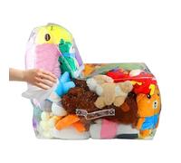 Ruwshuuk Pouf de rangement pour animaux en peluche - Design transparent - Housse de pouf imperméable XXL - Avec fermeture éclair - Pour chambre d'enfant, salon, salle de jeux, salle de classe