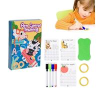 Ruwshuuk Pratique d'écriture manuscrite pour enfants, entraînement au contrôle du crayon, livre de dessin d'entraînement avec contrôle du crayon, livre de pratique d'écriture, poignées de crayon pour
