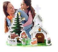 Ruwshuuk Puzzle tridimensionnel de caricatures | Maquette architecturale avec conception de dessins animés, activité manuelle parents- pour apprentissage préscolaire en maternelle, voyages et